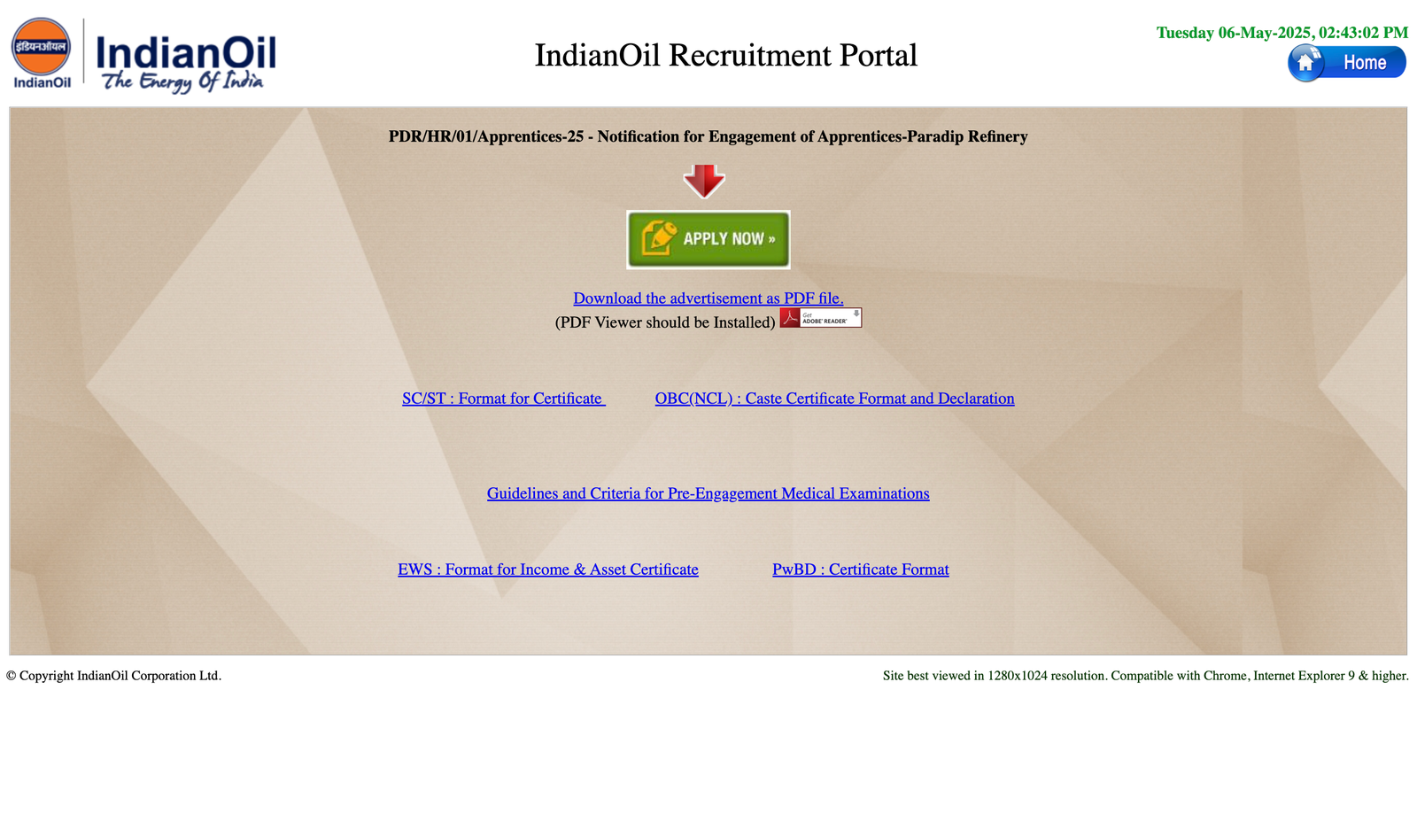 IOCL Refineries Apprentice Vacancy 2025